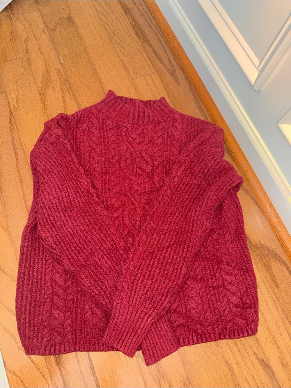 Oxford Academic Fall Sweater Cozy Cable Knit Women's Sweater - Burgundy